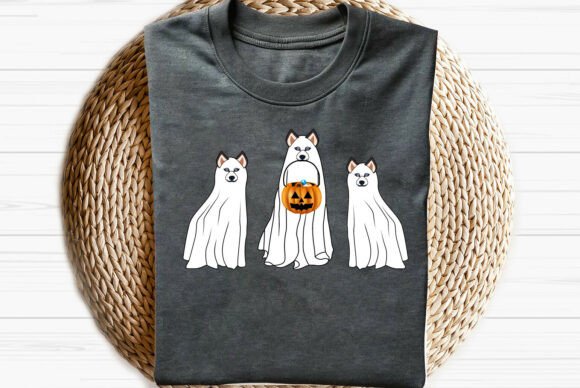 Boo Ghost Siberian Hus: Halloween Graphics & T-Shirt Designs