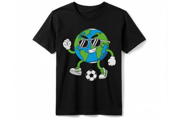 Cool Earth Soccer Player T-shirt: Graphics & T-Shirt Designs