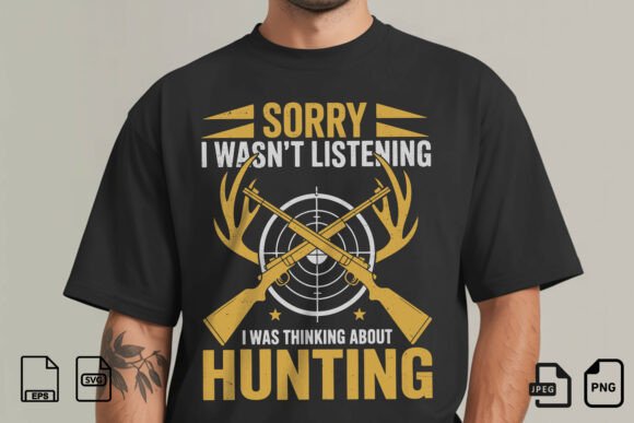 Funny Hunting Thinking Design T-Shirt Graphics