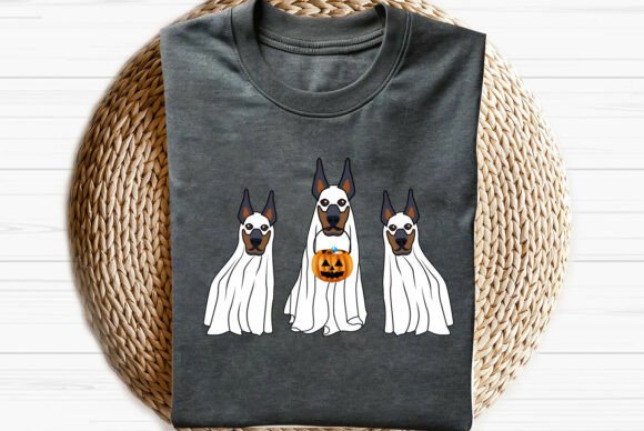 Ghost Doberman Pinscher: Halloween Graphics & T-Shirt Designs