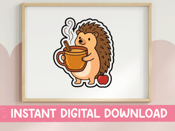 Hedgehog Apple Cider Cozy Fall Graphics & T-Shirt Designs