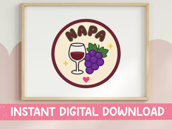 Napa Wine and Grapes SVG Graphics for T-Shirt Designs