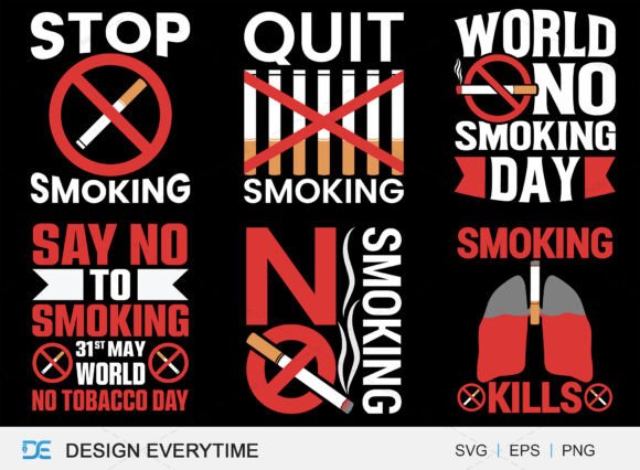 No Smoking Bundle: Graphics & T-Shirt Designs for Crafting
