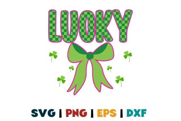 Preppy Checkered Lucky Coquette Bow Iris Graphics & T-Shirt Designs