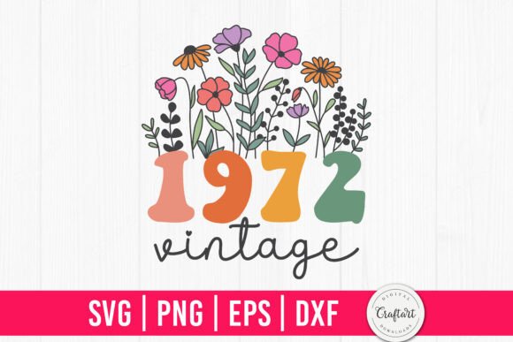 Vintage 1972 53th Birthday Gifts: Graphics & T-Shirt Designs